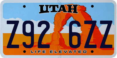 UT license plate Z926ZZ