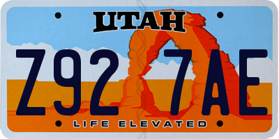 UT license plate Z927AE