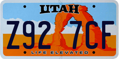 UT license plate Z927CF