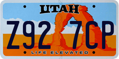 UT license plate Z927CP