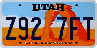 UT license plate Z927FT