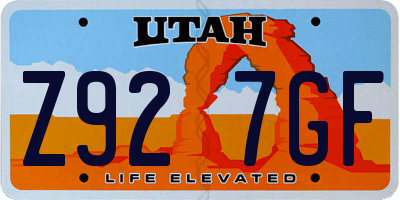 UT license plate Z927GF