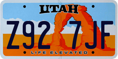UT license plate Z927JF