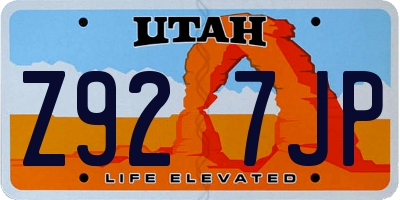UT license plate Z927JP