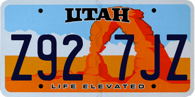 UT license plate Z927JZ