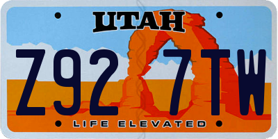 UT license plate Z927TW