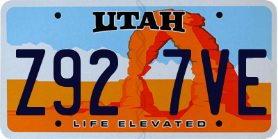 UT license plate Z927VE