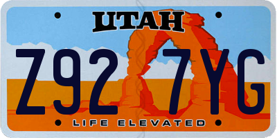 UT license plate Z927YG