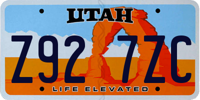 UT license plate Z927ZC
