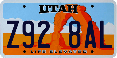 UT license plate Z928AL