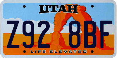 UT license plate Z928BF