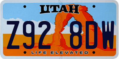 UT license plate Z928DW