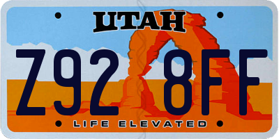 UT license plate Z928FF