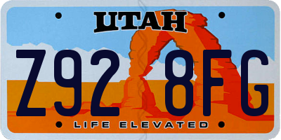 UT license plate Z928FG