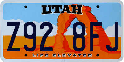 UT license plate Z928FJ