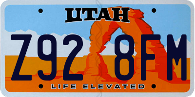 UT license plate Z928FM