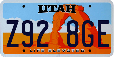 UT license plate Z928GE