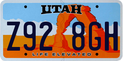 UT license plate Z928GH