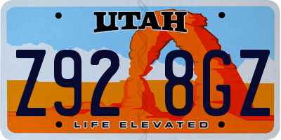 UT license plate Z928GZ