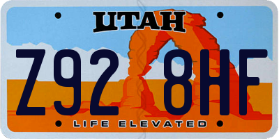 UT license plate Z928HF