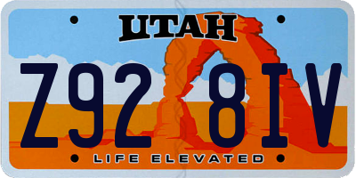 UT license plate Z928IV