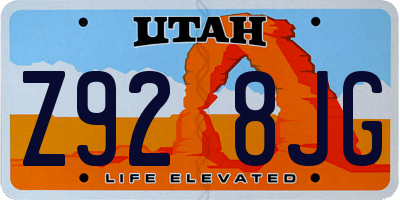 UT license plate Z928JG