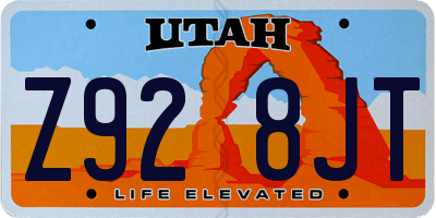 UT license plate Z928JT