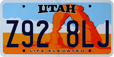 UT license plate Z928LJ