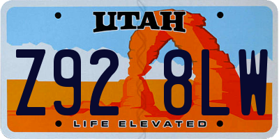 UT license plate Z928LW
