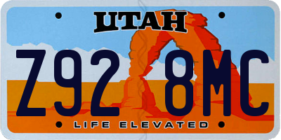 UT license plate Z928MC