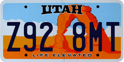 UT license plate Z928MT