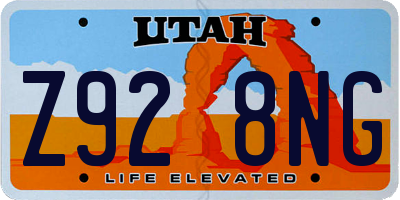 UT license plate Z928NG