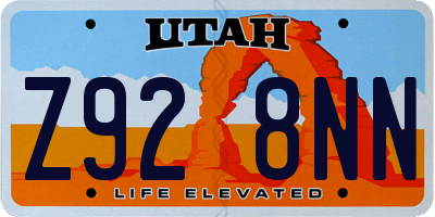 UT license plate Z928NN