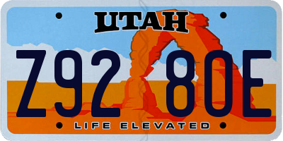 UT license plate Z928OE