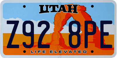 UT license plate Z928PE