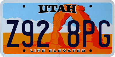 UT license plate Z928PG