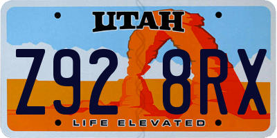 UT license plate Z928RX