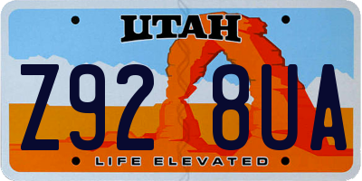 UT license plate Z928UA