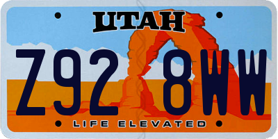 UT license plate Z928WW