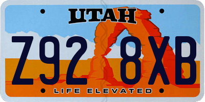 UT license plate Z928XB