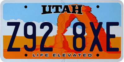 UT license plate Z928XE
