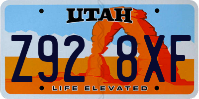 UT license plate Z928XF
