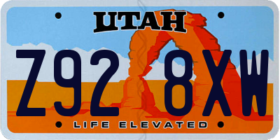 UT license plate Z928XW