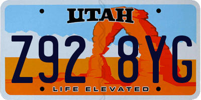 UT license plate Z928YG