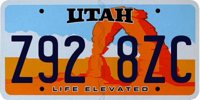 UT license plate Z928ZC