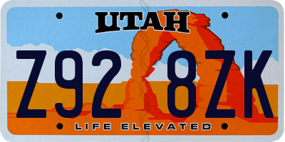 UT license plate Z928ZK