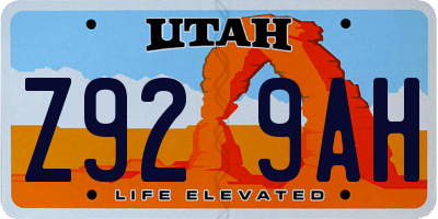 UT license plate Z929AH