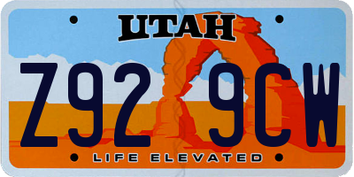 UT license plate Z929CW