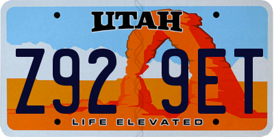 UT license plate Z929ET