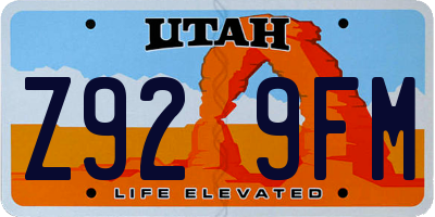 UT license plate Z929FM